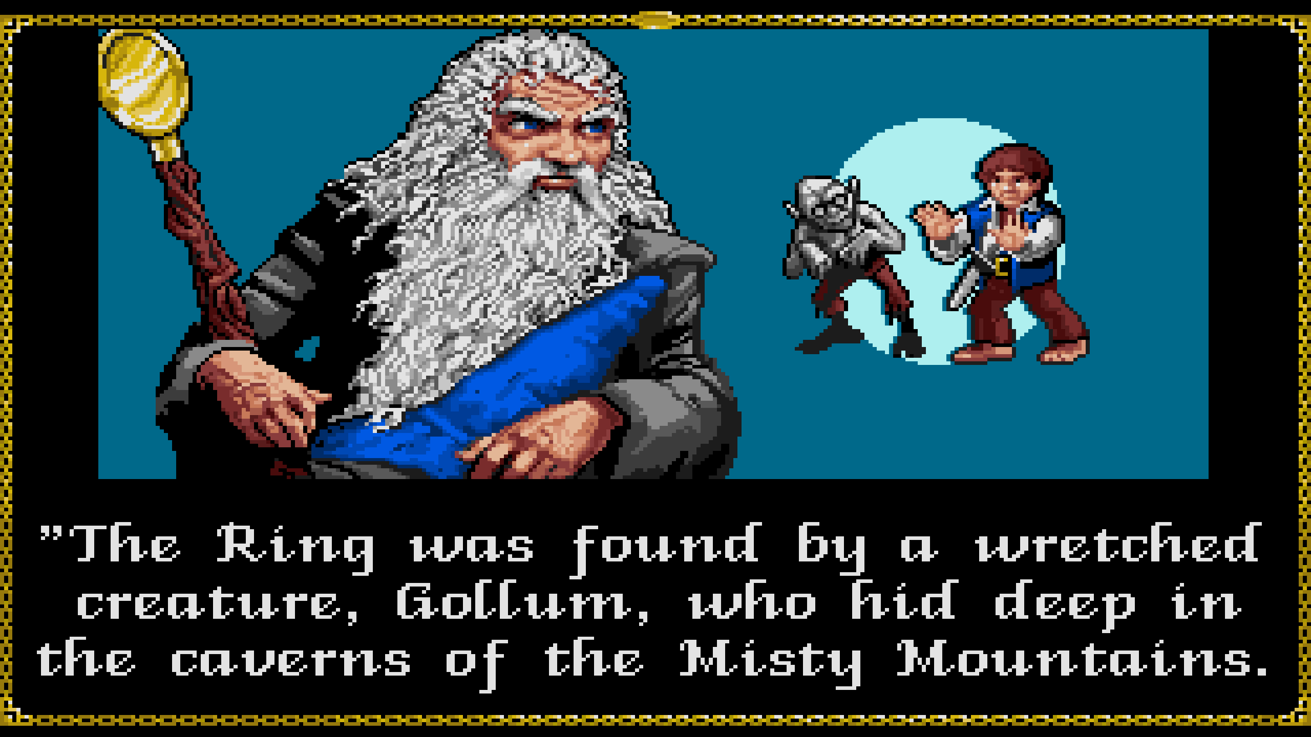 Gandalf tells the tale of Gollum.