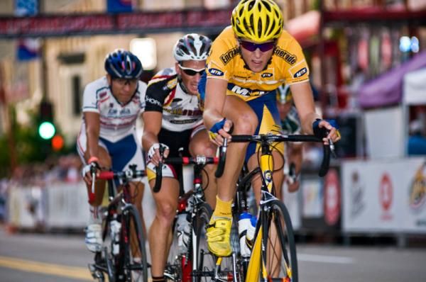 Bradley Potgieter leading the way in the late five-man break that sprinted for 7th position