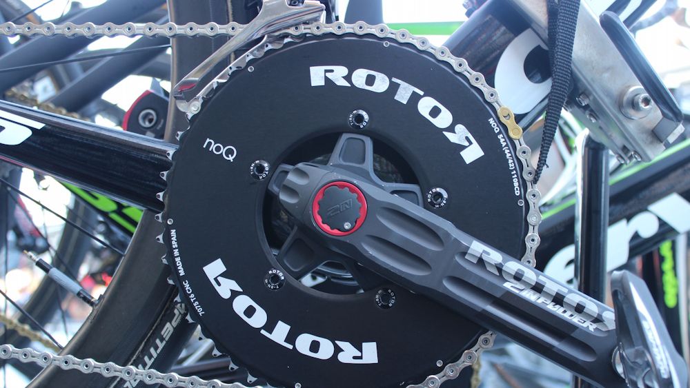 Edvald Boasson-Hagen's spare bike also ran a 54T ROTOR NoQ chainring, but with a silver KMC chain