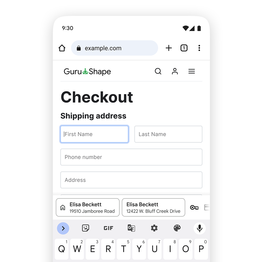 The new autofill form suggestions in Chrome for Android.