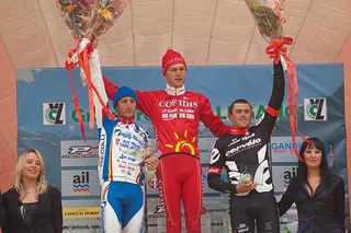 Davide Rebellin, l, on the GP Lugano podium