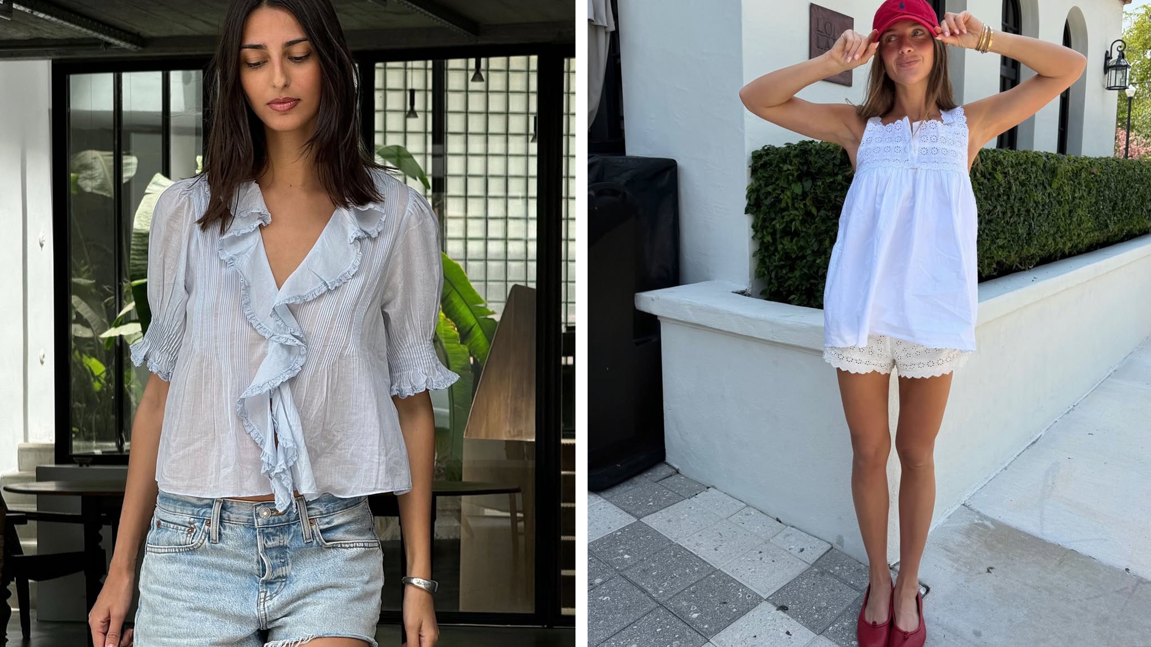 Women wearing chic summer tops with shorts