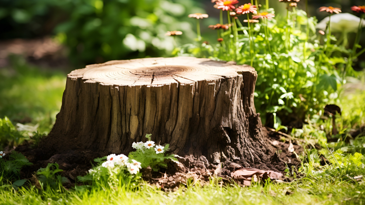 I Didn't Want To Pay to Remove My Old Tree Stump – So I Hid It in an Unconventional Way