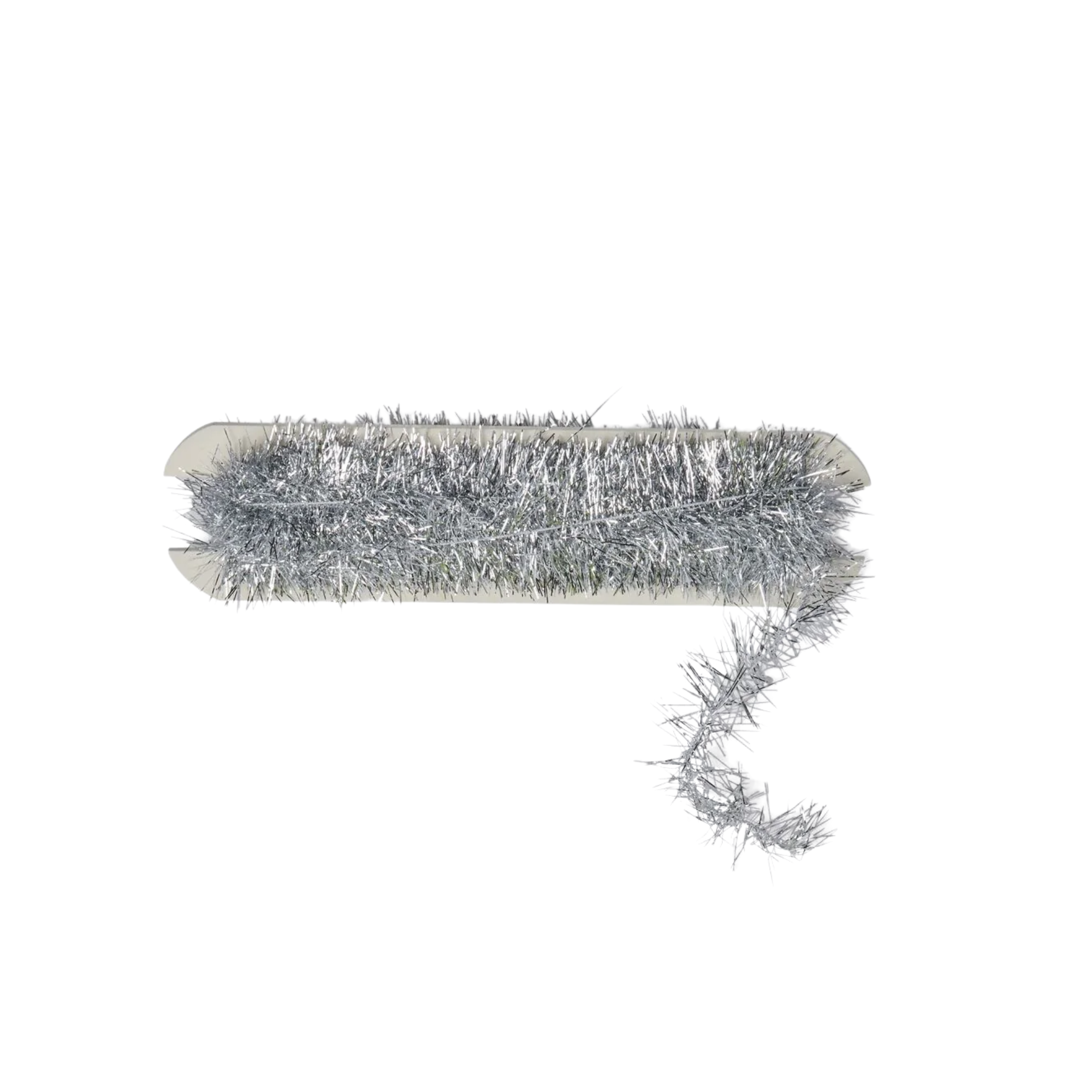 a silver tinsel strand