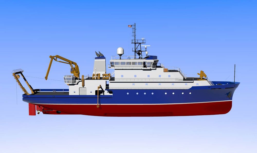 The new U.S. ocean research vessel, the R/V Sally Ride.