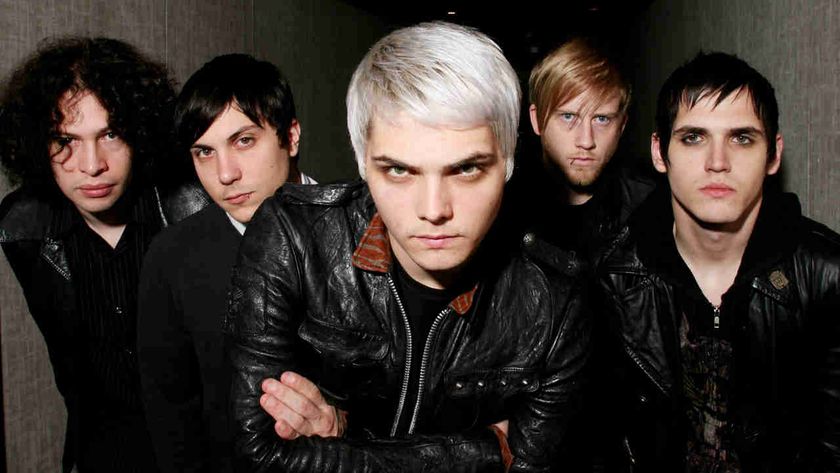 My Chemical Romance posing for a photograph in 2005