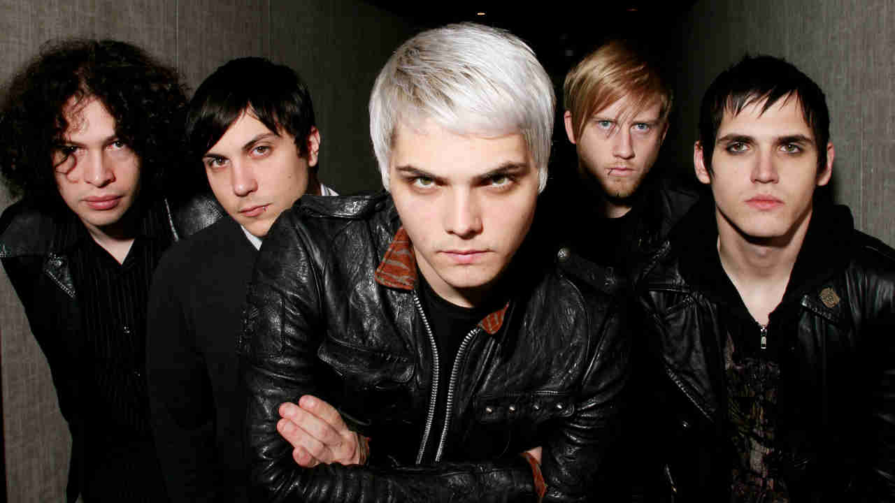 My Chemical Romance posing for a photograph in 2005