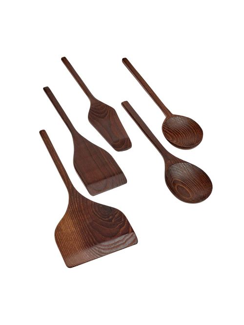 Brown Pure Kitchen Utensils -&nbsp;Set of 5&nbsp;