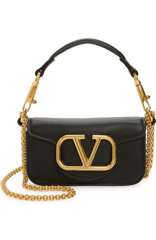 Valentino Garavani Mini Locò Leather Shoulder Bag