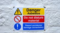 A warning sign for asbestos