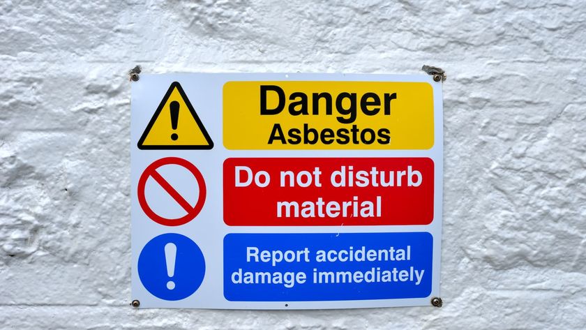 A warning sign for asbestos