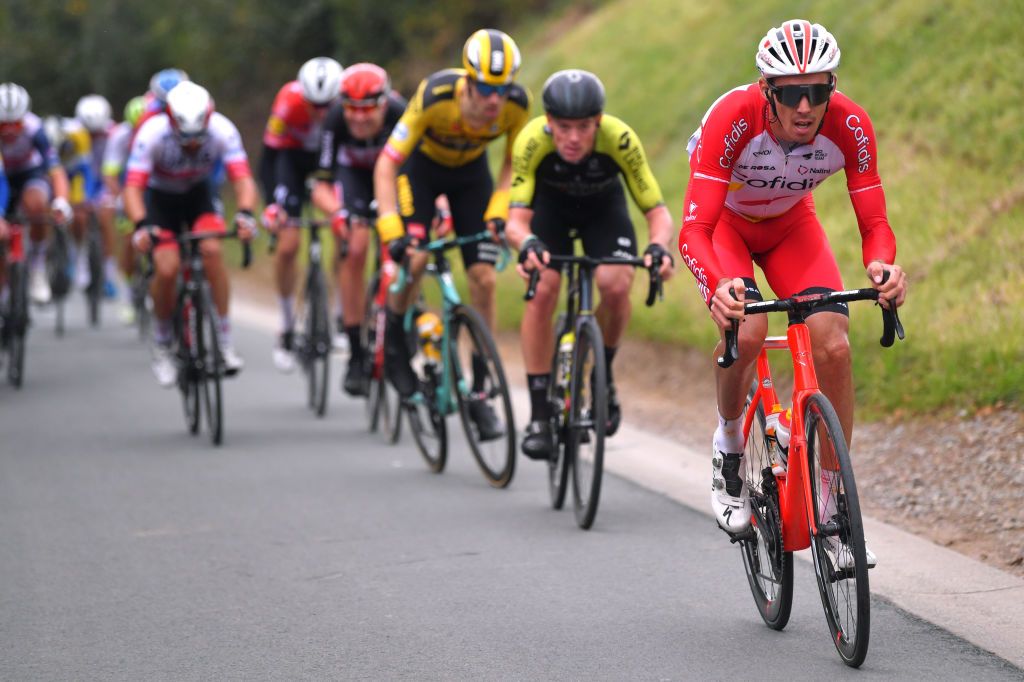 OUDENAARDE BELGIUM OCTOBER 18 Christophe Laporte of France and Team Cofidis during the 104th Tour of Flanders 2020 Ronde van Vlaanderen Men Elite a 2433km race from Antwerpen to Oudenaarde RVV20 FlandersClassic on October 18 2020 in Oudenaarde Belgium Photo by Luc ClaessenGetty Images