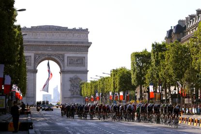 The peloton on the Champs-Élysées last year