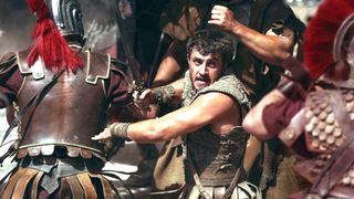 Upcoming movies: Paul Mescal as Lucius Verus pushing through a crowd in Gladiator 2. 