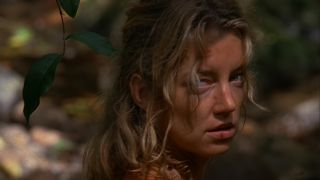 Cynthia Watros as Libby, looking suspiciously over her shoulder in Lost