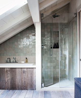 bathroom in the loft with zellige tiles