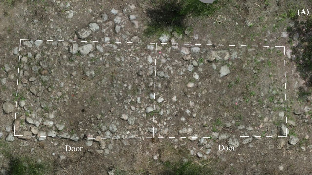 The remains of a house, which were not visible by lidar.