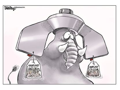 Political cartoon Republicans employment benefits