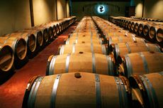 Inside the Domaine de Chevalier cellars, where the 2020 vintage is being aged.