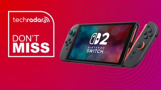 A Nintendo Switch 2 on a red background