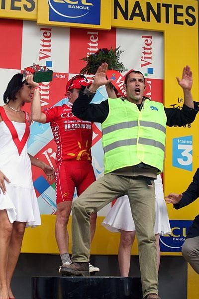 A protester tried to steal the show