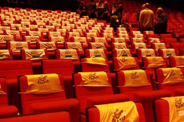 The Palais des Congress in Paris awaits the press and riders for the 2011 Tour de France route presentation.
