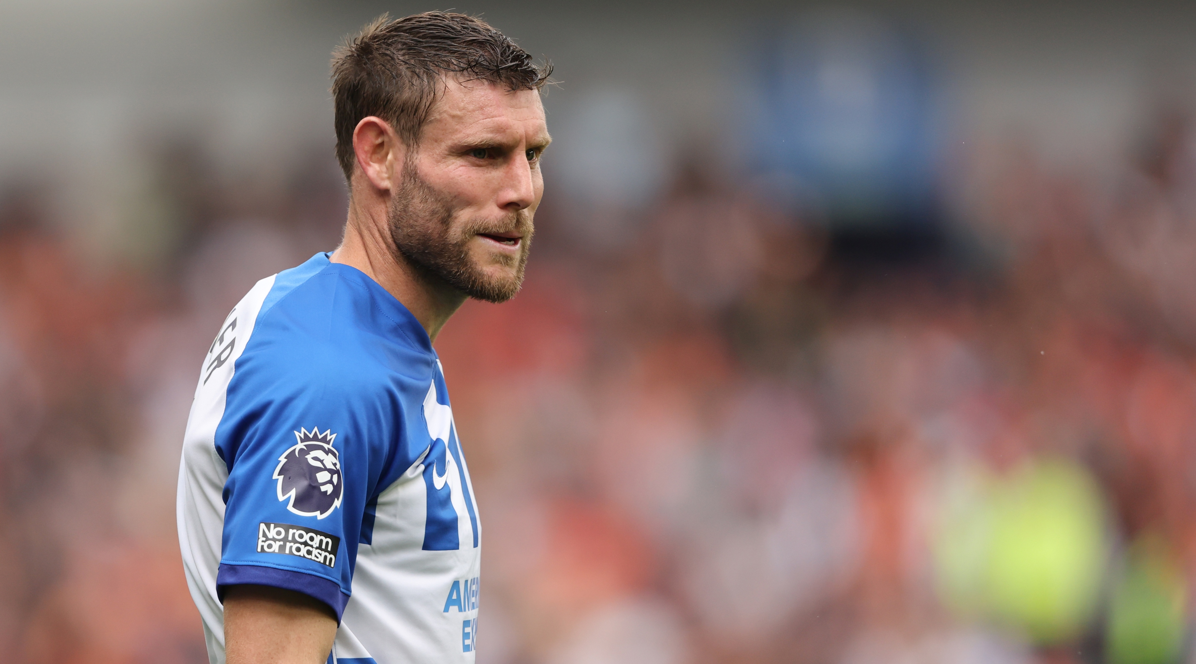 James Milner of of Brighton and Hove Albion during the Premier League match between Brighton & Hove Albion and Luton Town at American Express Community Stadium on August 12, 2023 in Brighton, United Kingdom.