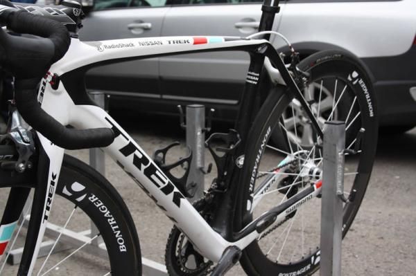 Fabian Cancellara's Trek Domane was still mud splattered from a morning training ride.