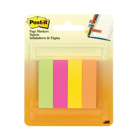 (3 Pack) Post-It Page Markers, Assorted Colors , 1/2&quot; X 2&quot;, 4 Pads