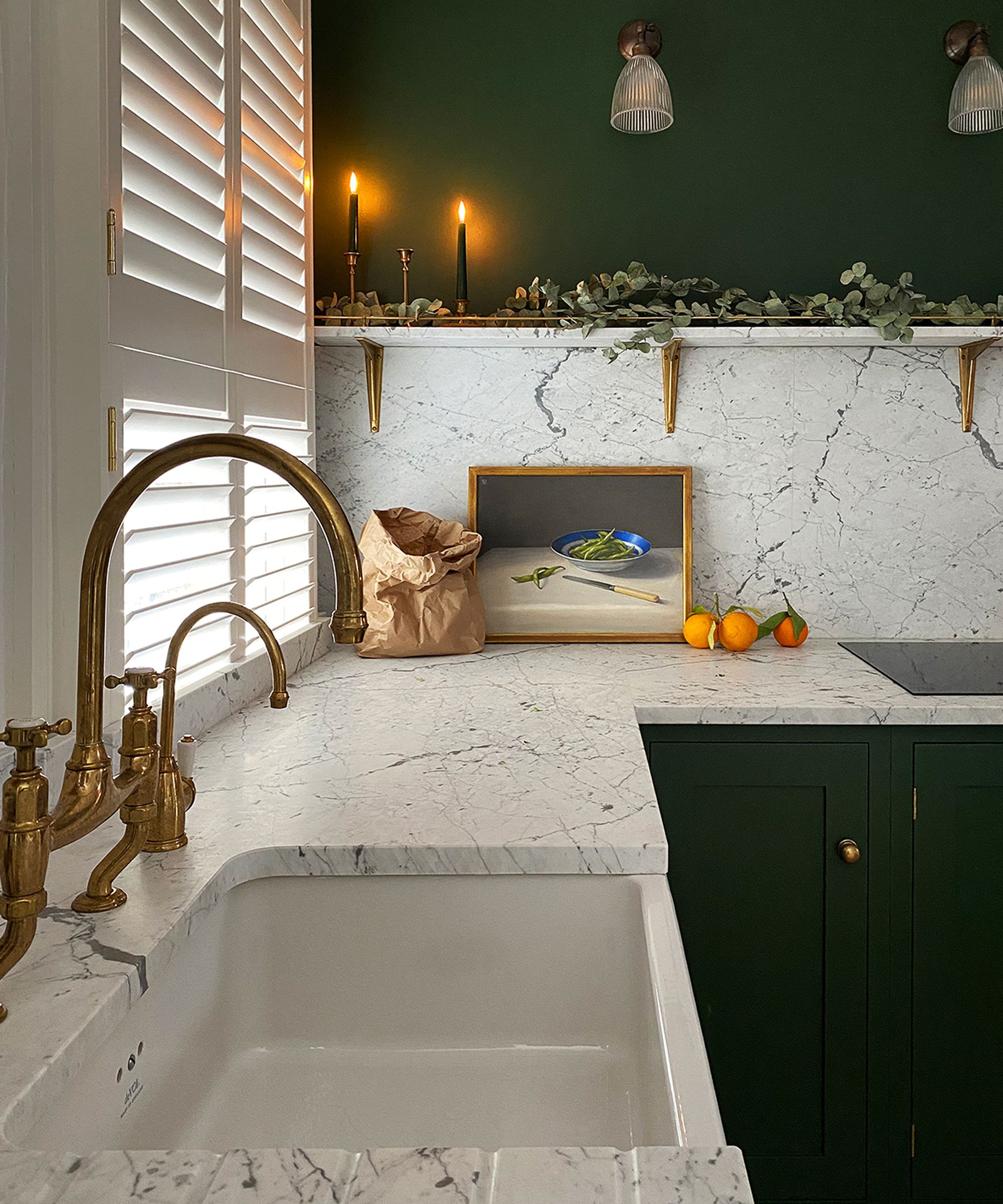 small green kitchen makeover by deVOL