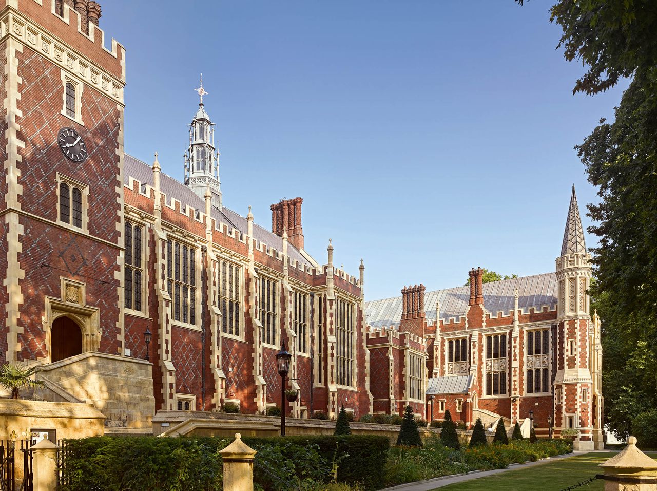 Fig 1: Philip Hardwick’s building, begun in 1843. The brick is detailed in stone and inlaid with diaper patterns. Lincoln&#039;s Inn, London. ©Will Pryce for Country Life.