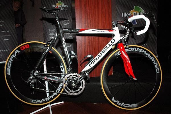 The team bike: a Pinarello Paris Carbon FP