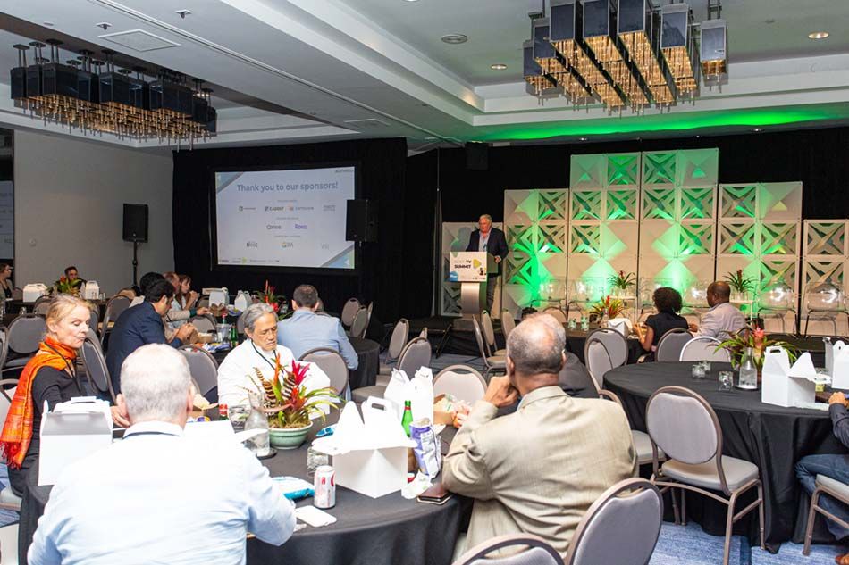 Next TV managing editor Daniel Frankel welcomes attendees to the Next TV Summit L.A., held June 6 at the Sofitel Los Angeles in Beverly Hills.