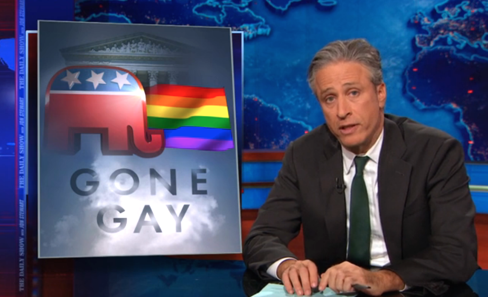 The Daily Show explores the GOP&amp;#039;s (probably fleeting) embrace of gay marriage