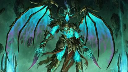Winged Diablo 4 boss stands threateningly over player character