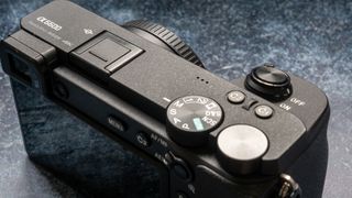 A photo of the dials and buttons on top of the Sony A6600