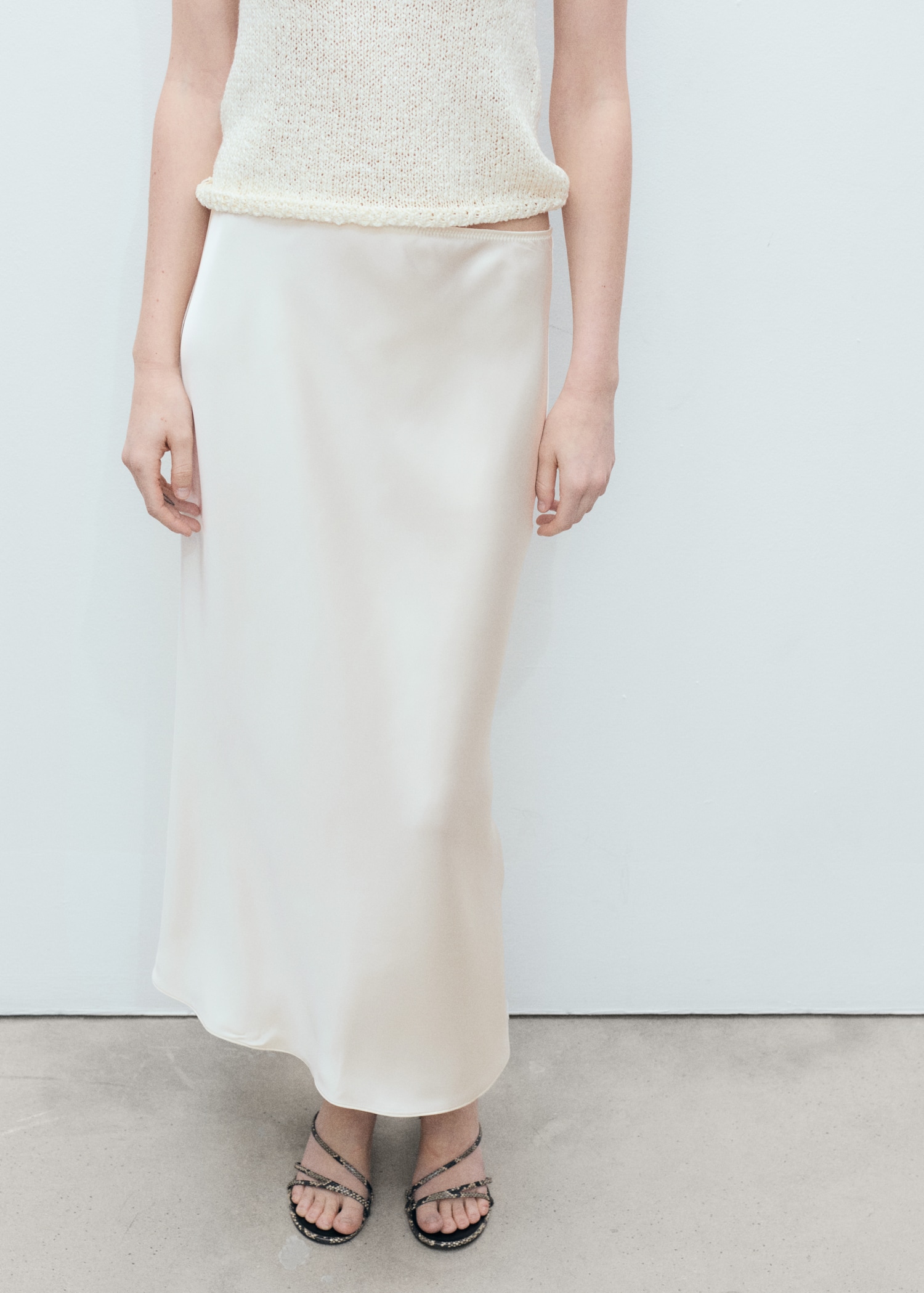 Midi Satin Skirt - Women | Mango Usa