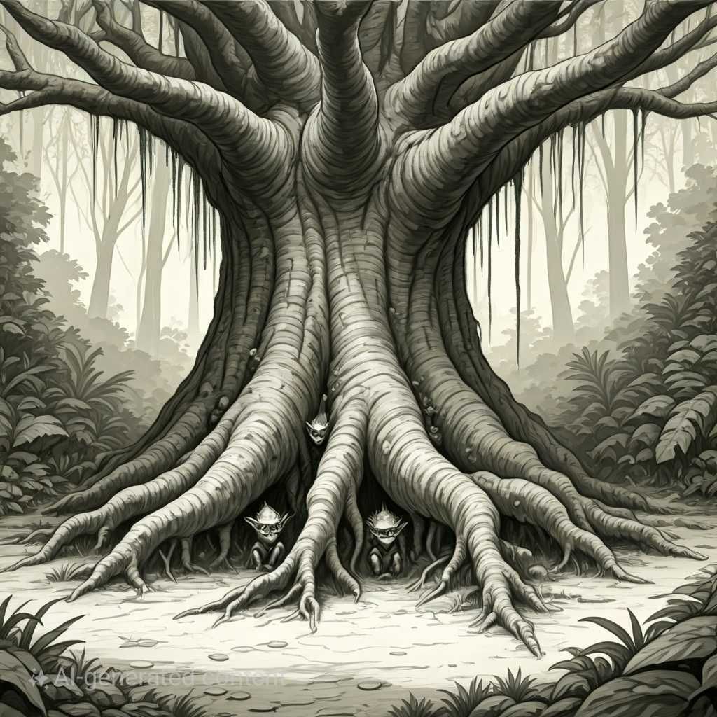 Creepy Goblins hiding in a forest generated by Drawing Assist