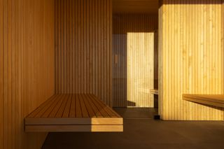 timber sauna interior