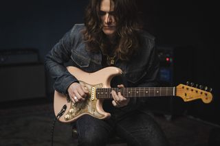 Tyler Bryant plays his new Fender Custom Shop signature "Pinky" Stratocaster