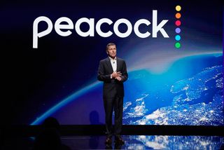 NBCUniversal chairman Steve Burke speaks at the Jan. 16 Peacock investor day in New York. 