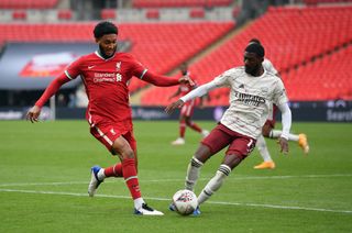 Maitland-Niles (right) was named man of the match following Arsenal's Community Shield win over Liverpool.