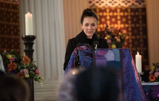 Cleo McQueen at Celine's funeral