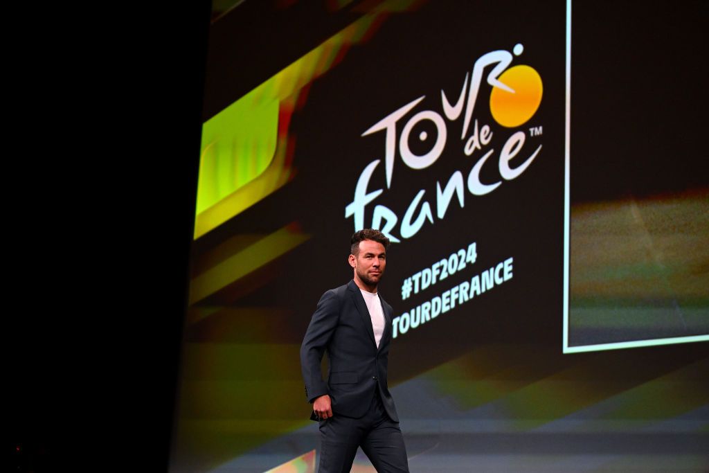 PARIS FRANCE OCTOBER 25 Mark Cavendish of United Kingdom and Astana Qazaqstan Team during the 111th Tour de France 2024 3rd Tour de France Femmes 2024 Route Presentation UCIWT UCIWWT on October 25 2023 in Paris France Photo by Dario BelingheriGetty Images