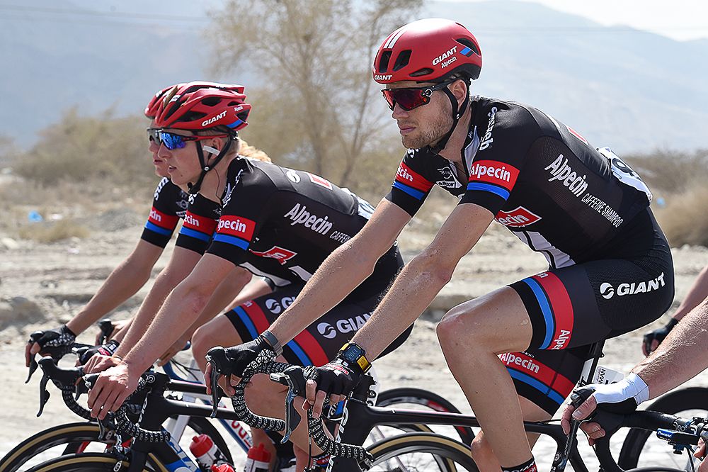 Giant-Alpecin riders in action during stage 1.