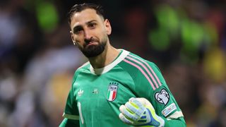 ZENICA, BOSNIA AND HERZEGOVINA - MARCH 31: Gianluigi Donnarumma of Italy reacts during the FIFA World Cup 2026 European Qualifiers KO play-offs match between Bosnia & Herzegovina and Italy at Stadion Bilino Polje on March 31, 2026 in Zenica, Bosnia and Herzegovina. (Photo by Srdjan Stevanovic - UEFA/UEFA via Getty Images)