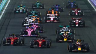 Racers during the F1 Saudi Arabian Grand Prix 2022