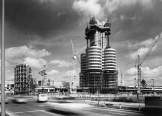BMW building, Munich, under construction