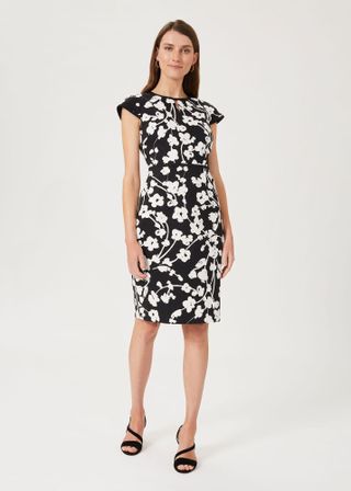 Hobbs Sophia Floral Shift Dress - an example of a black dress suitable for a wedding