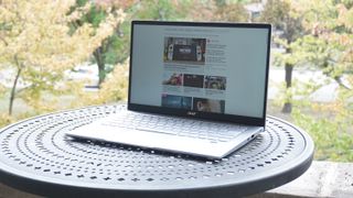 Acer Swift 3 (2021) on an outdoor table